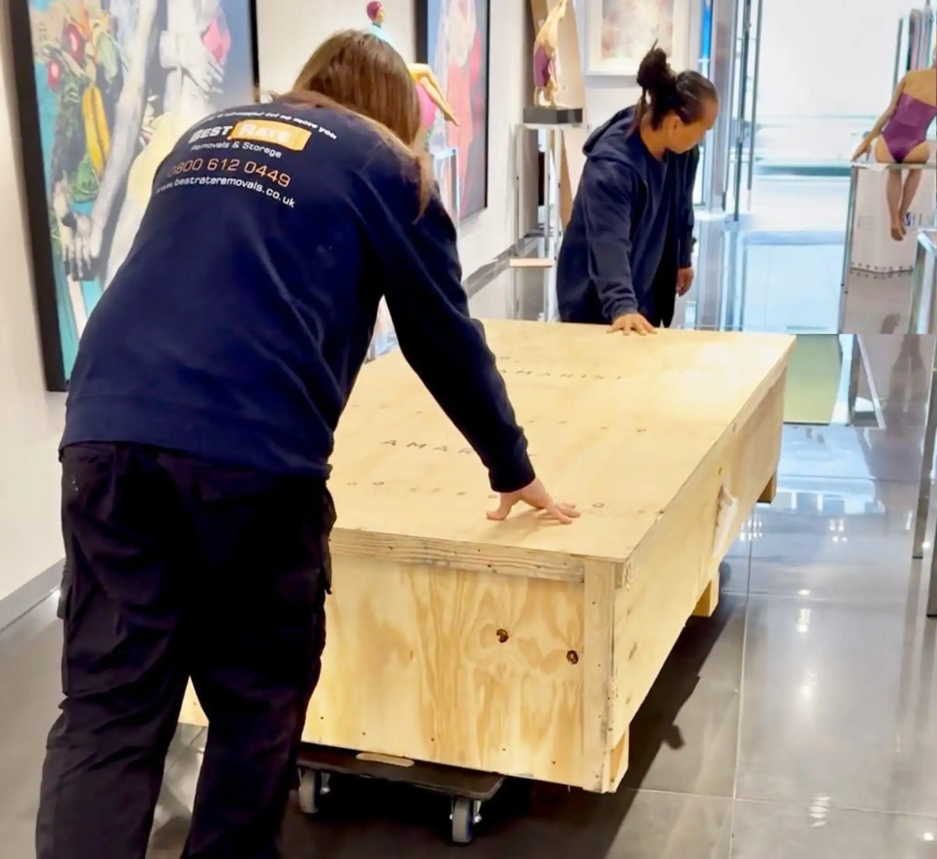 Professional gallery art handling